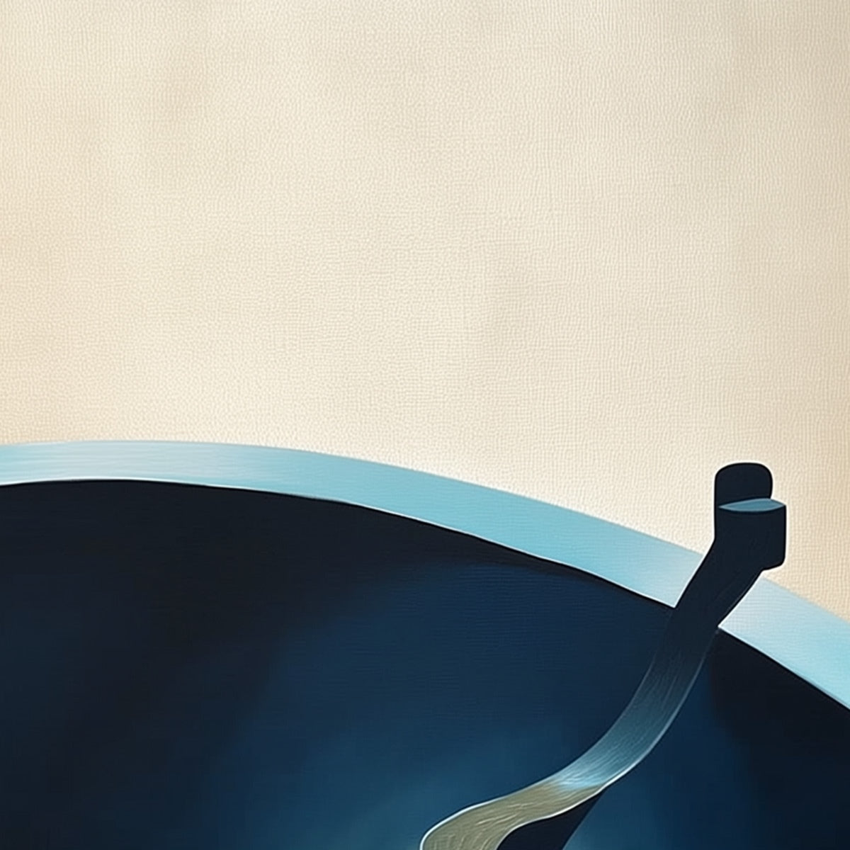 VOYAGE: Modern Minimalist Abstract Painting in Blue and Beige - Image 3