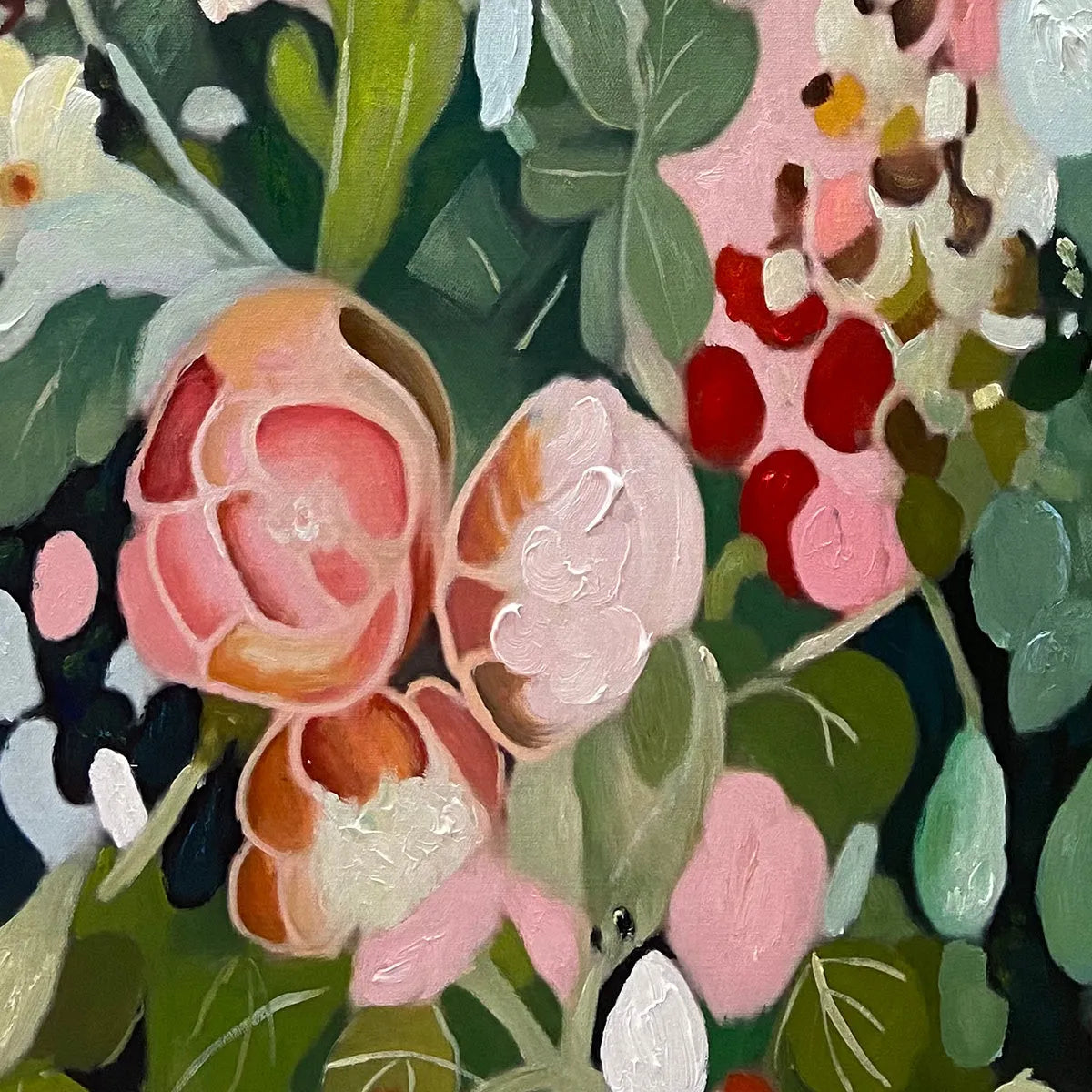 SECRET GARDEN: Vertical Floral Painting in Vibrant Colors - Image 3