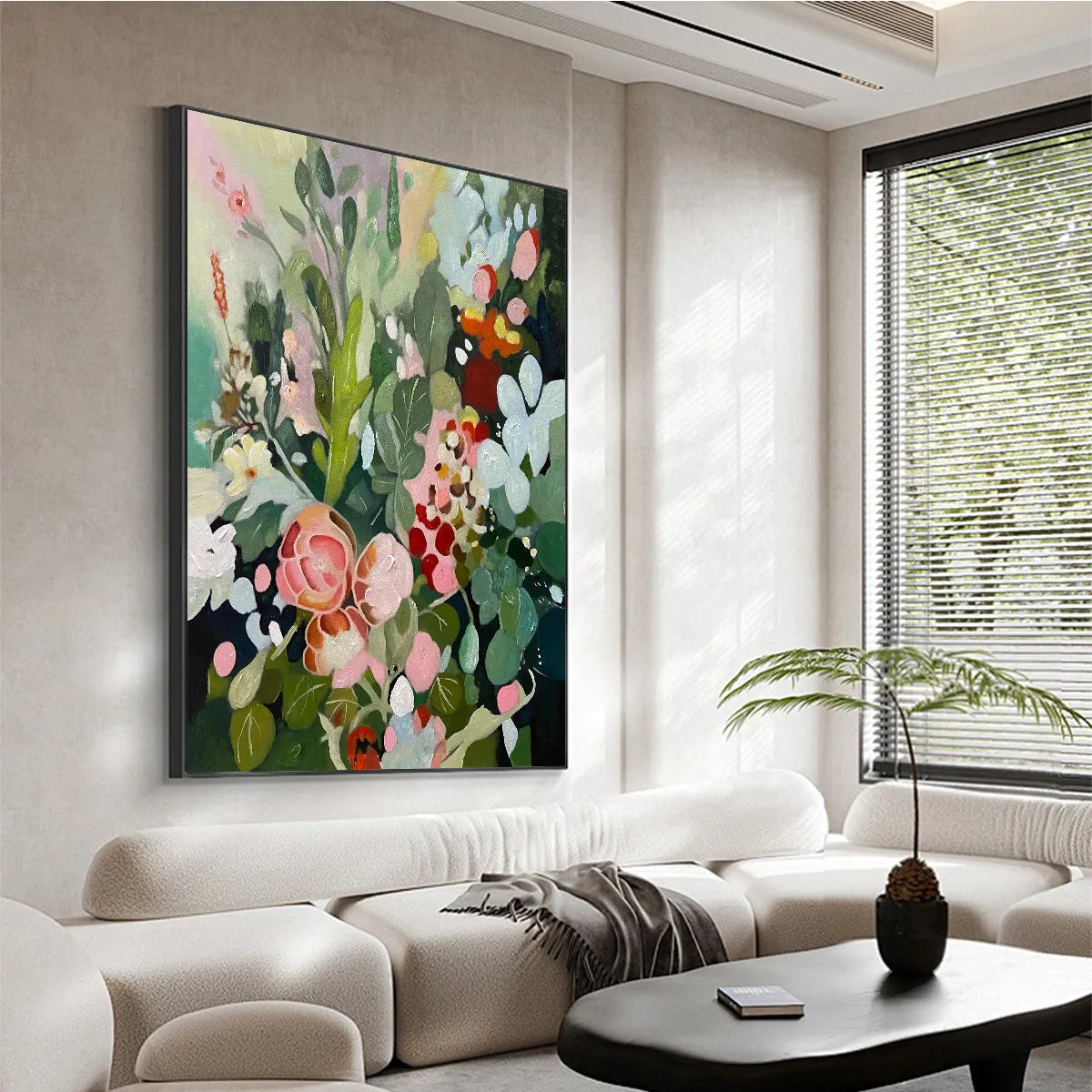 SECRET GARDEN: Vertical Floral Painting in Vibrant Colors - Image 4