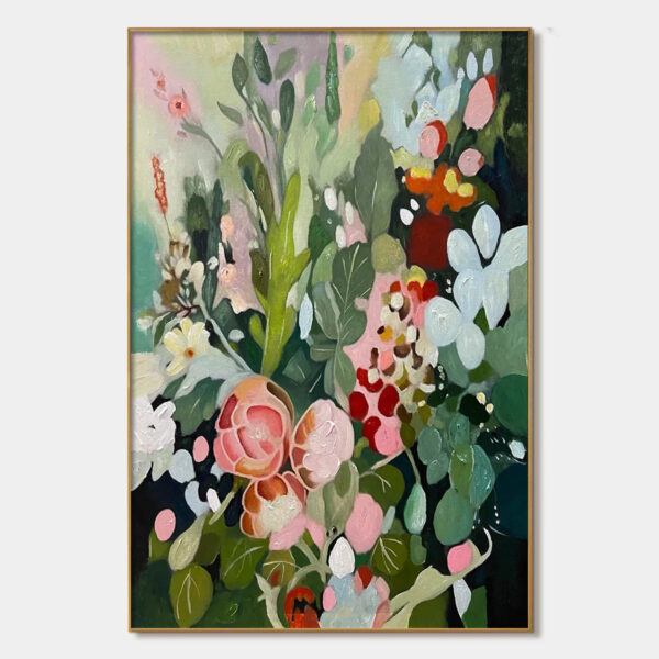 SECRET GARDEN: Vertical Floral Painting in Vibrant Colors
