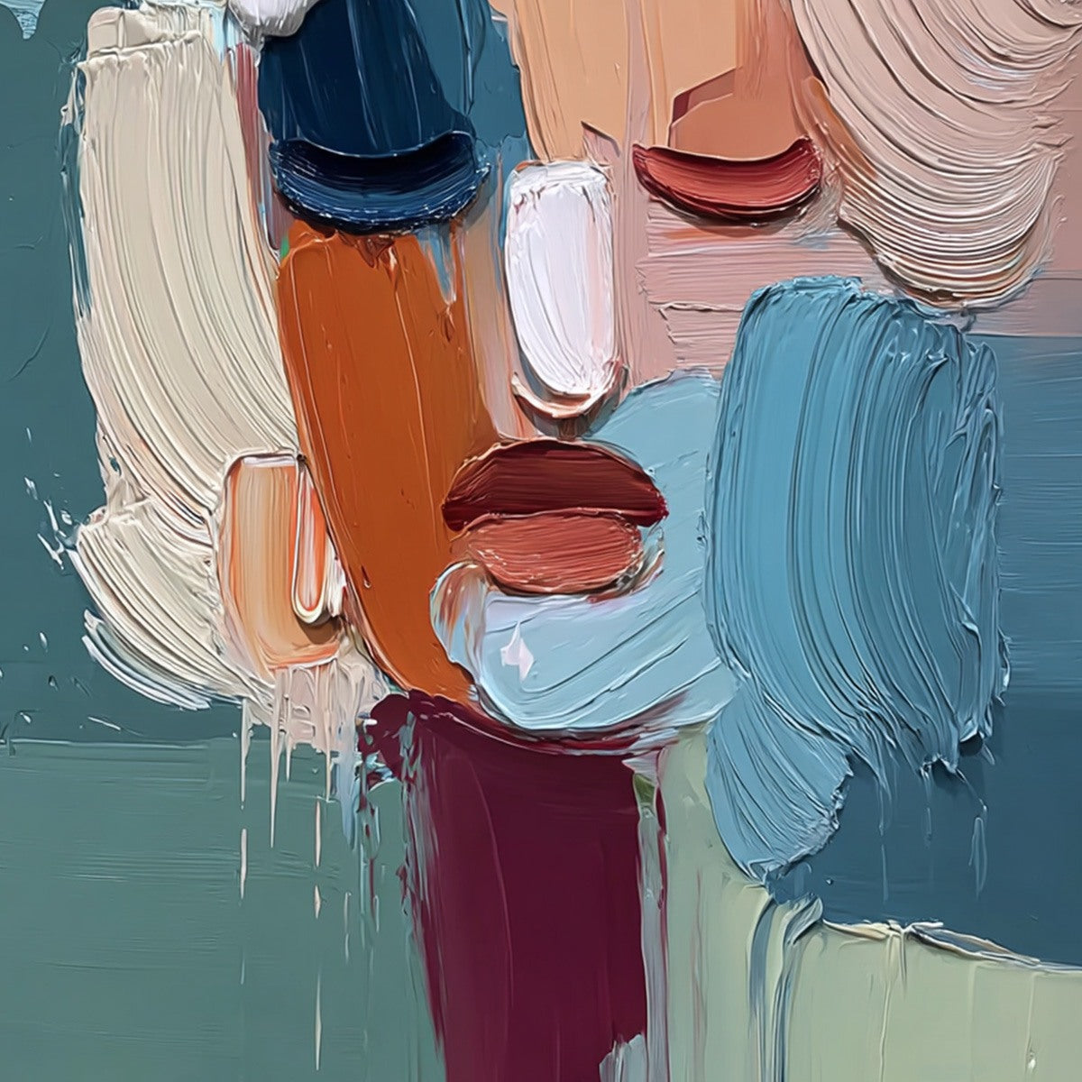 Visage Abstract Portrait | Thick Texture Impasto Oil Painting - Image 5