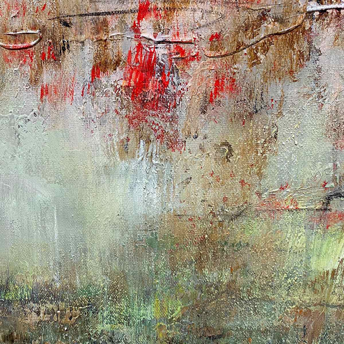 WABI SABI TERRAIN: Textured Abstract Landscape Painting, Vertical Wall Art - Image 6