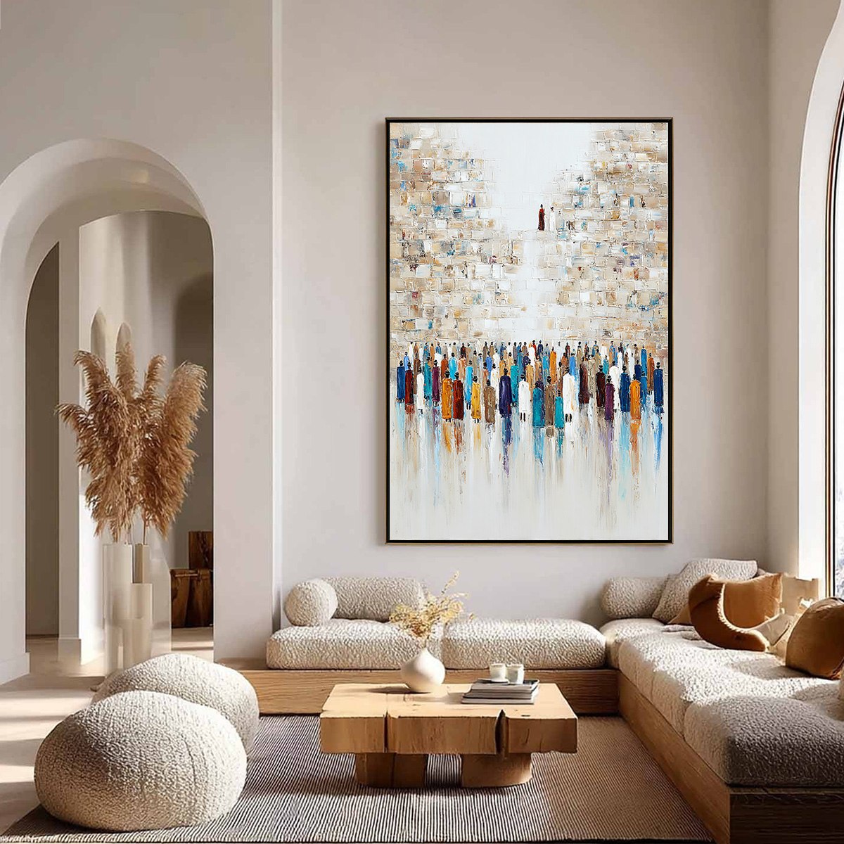 WALL OF AGES: Textured Impasto Painting of a Historic Pilgrimage - Image 6