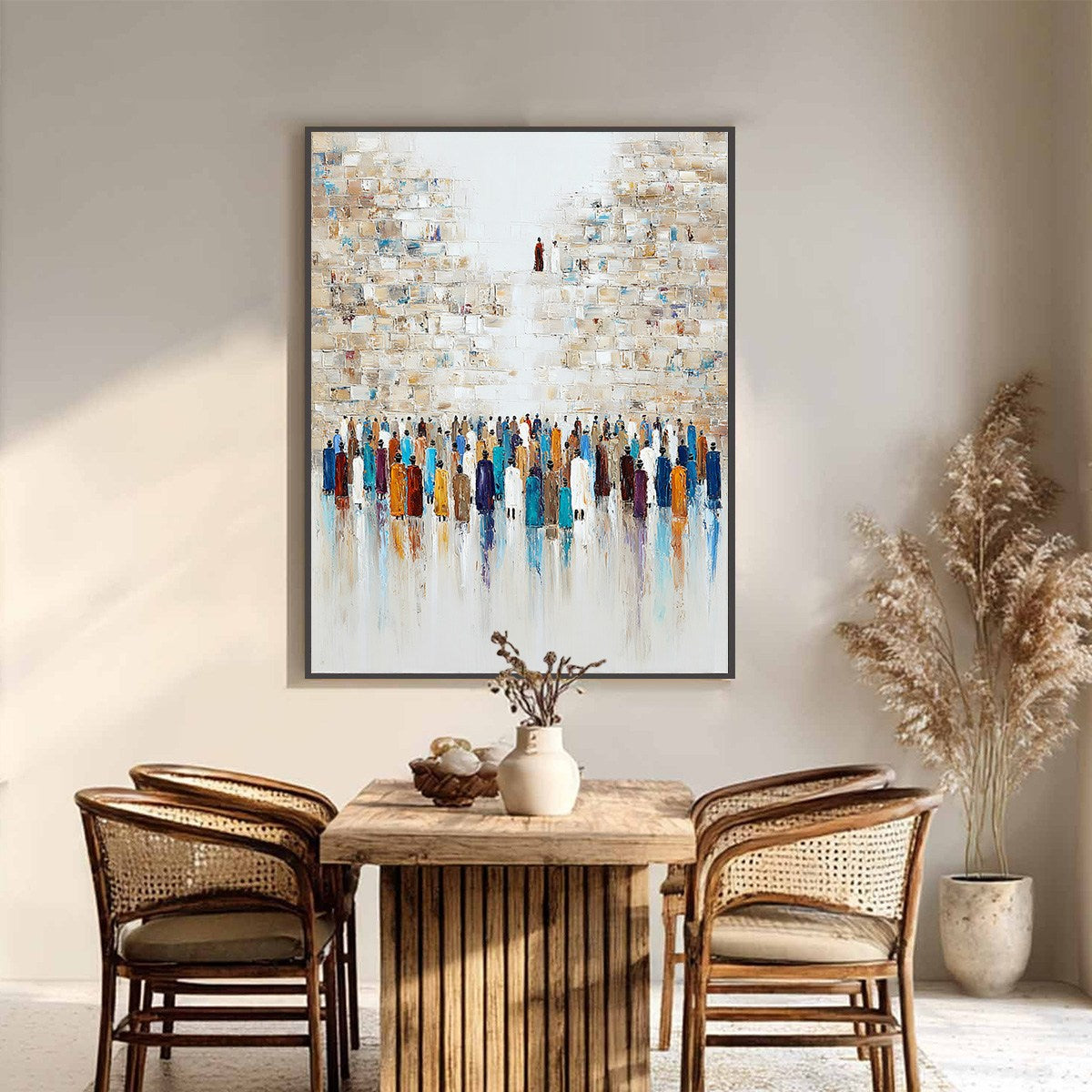 WALL OF AGES: Textured Impasto Painting of a Historic Pilgrimage - Image 2