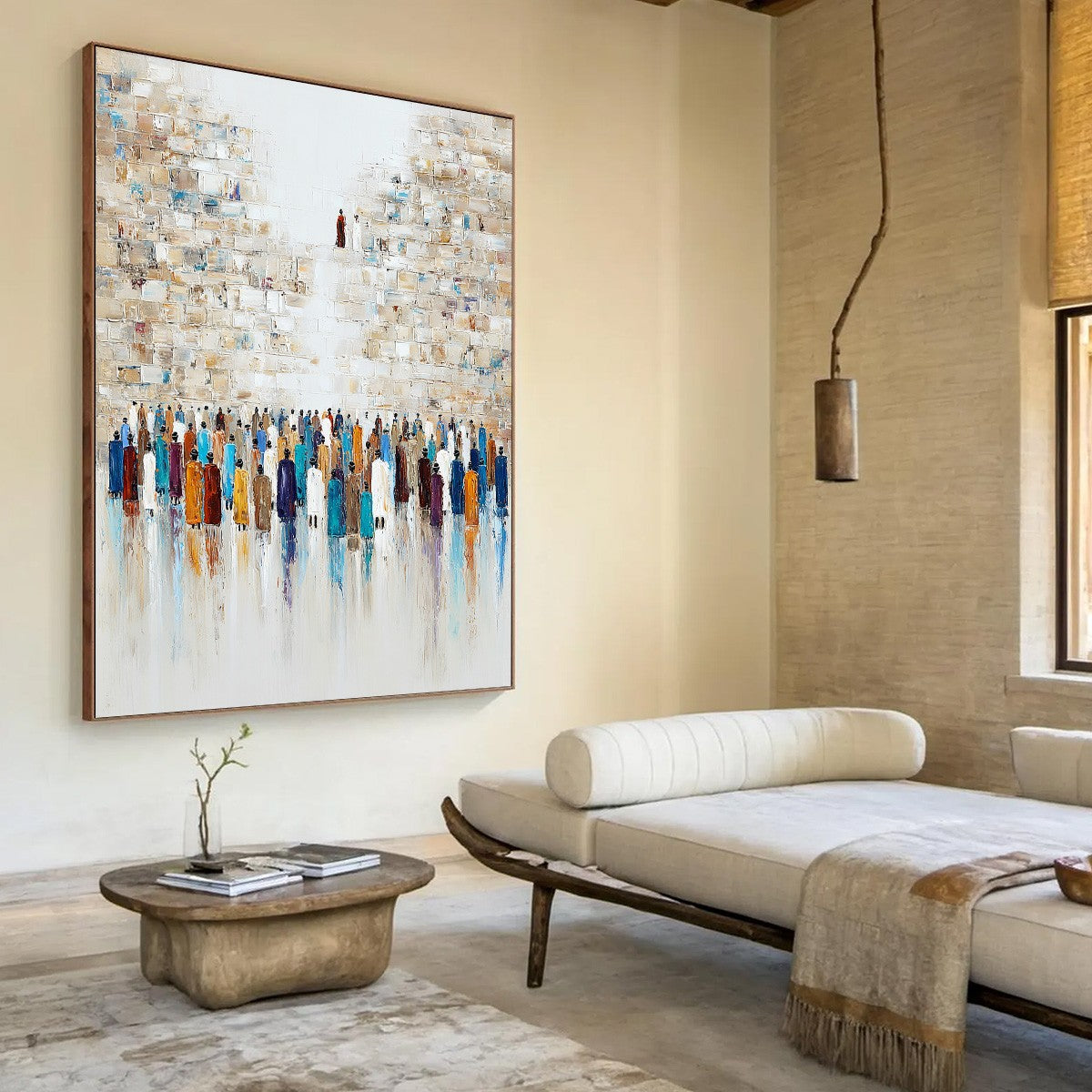 WALL OF AGES: Textured Impasto Painting of a Historic Pilgrimage - Image 8