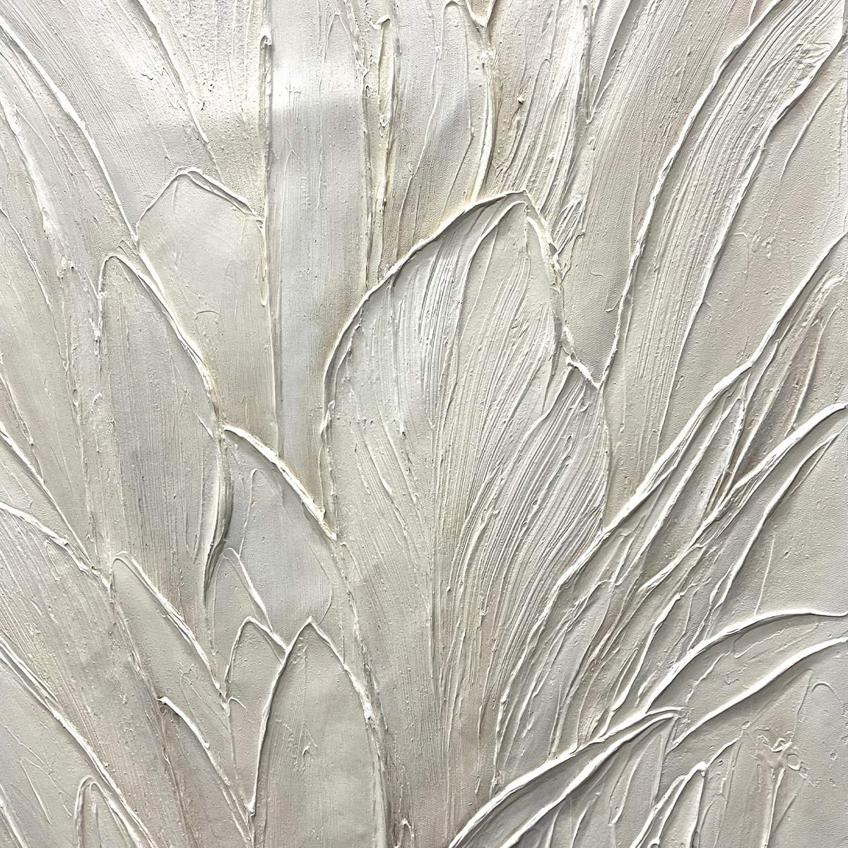 WHISPERED WINDS: Textured Minimalist Oil Painting in Off-White - Image 5