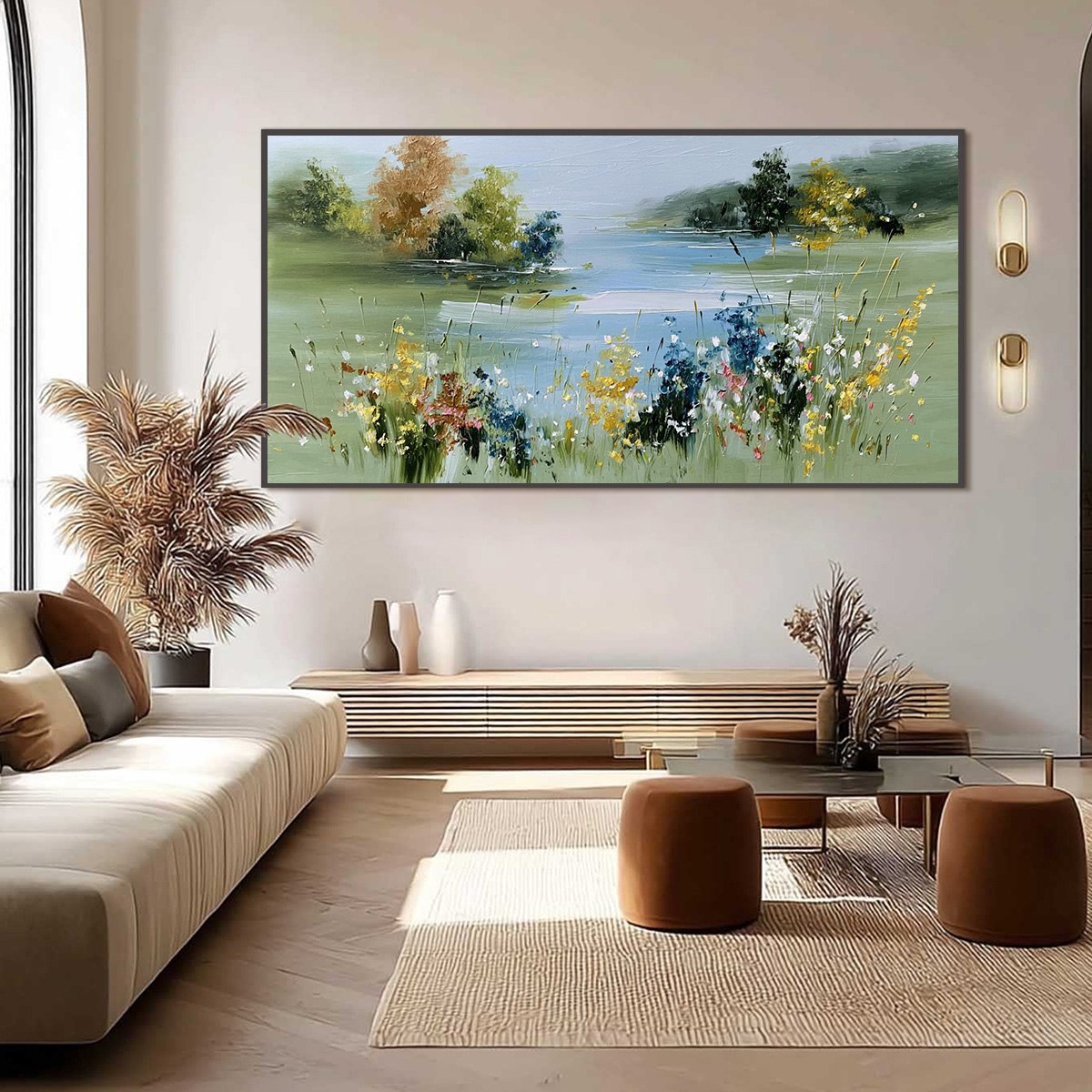 WHISPERING MEADOW: Textured Impasto Wildflower Landscape Painting - Image 6