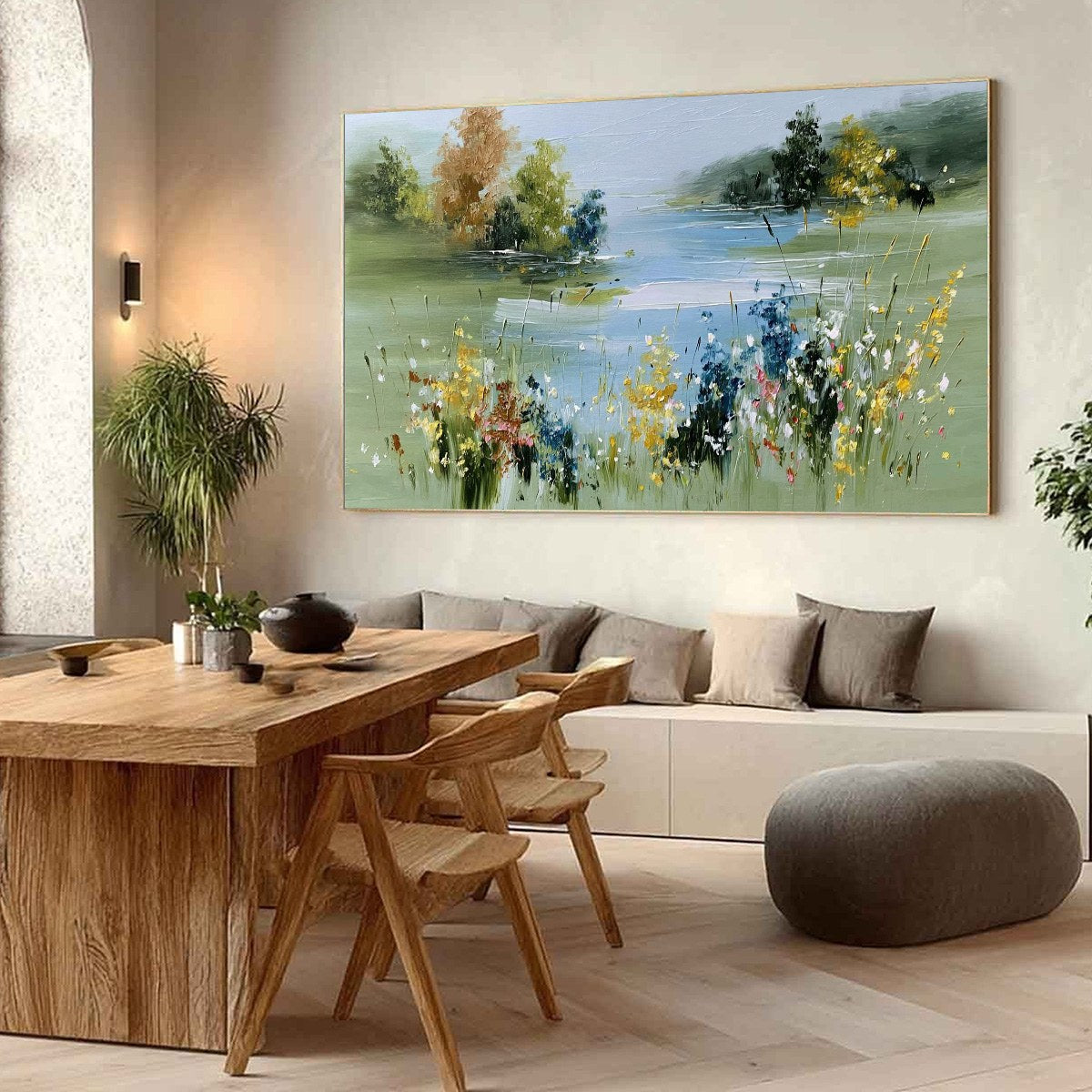 WHISPERING MEADOW: Textured Impasto Wildflower Landscape Painting - Image 7
