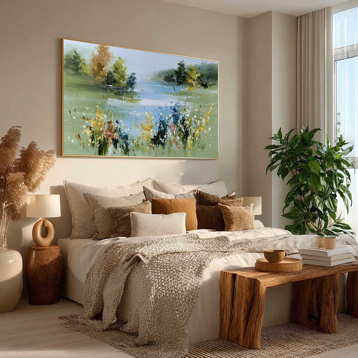 WHISPERING MEADOW: Textured Impasto Wildflower Landscape Painting - Image 8