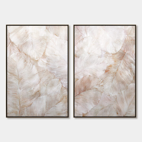 WHISPERING_PLUMES_Textured_Wabi_Sabi_Feather_Diptych6.jpg WHISPERING PLUMES: Textured Wabi Sabi Feather Painting Diptych