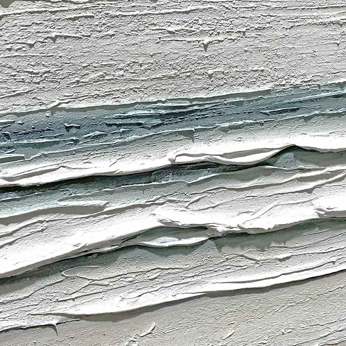 WHISPERING TIDE: Textured Wabi Sabi Beach Scene Painting - Image 4