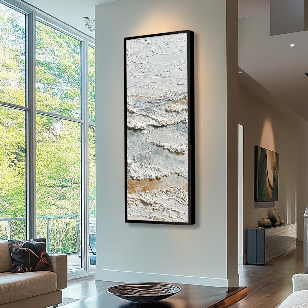 WHISPERING TIDES: Heavily Textured Wabi Sabi Seascape Painting - Image 7