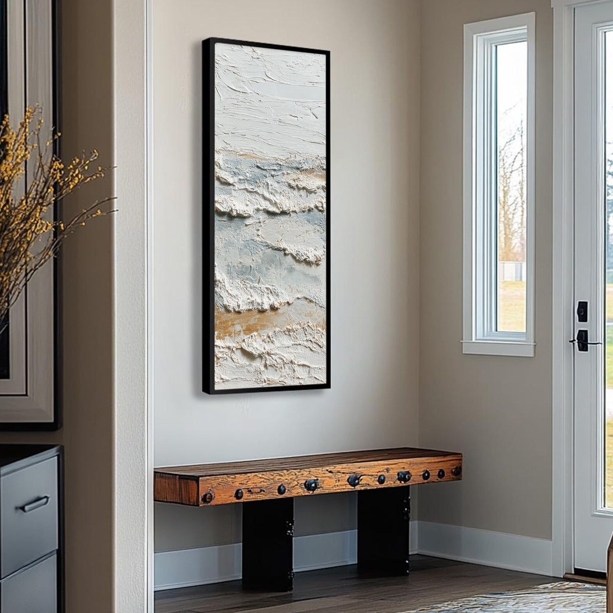 WHISPERING TIDES: Heavily Textured Wabi Sabi Seascape Painting - Image 8