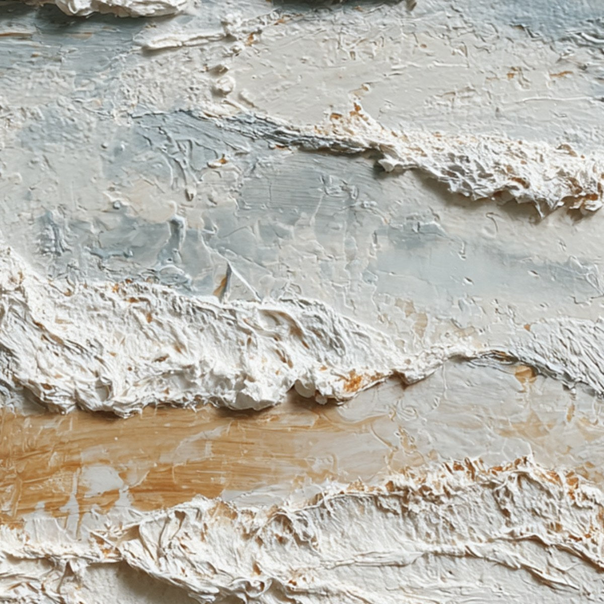 WHISPERING TIDES: Heavily Textured Wabi Sabi Seascape Painting - Image 3