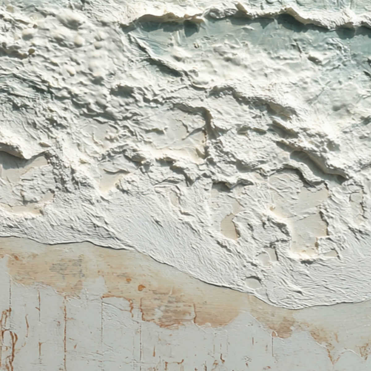WHISPERING TIDE: Textured Minimalist Impasto Seascape Painting - Image 3
