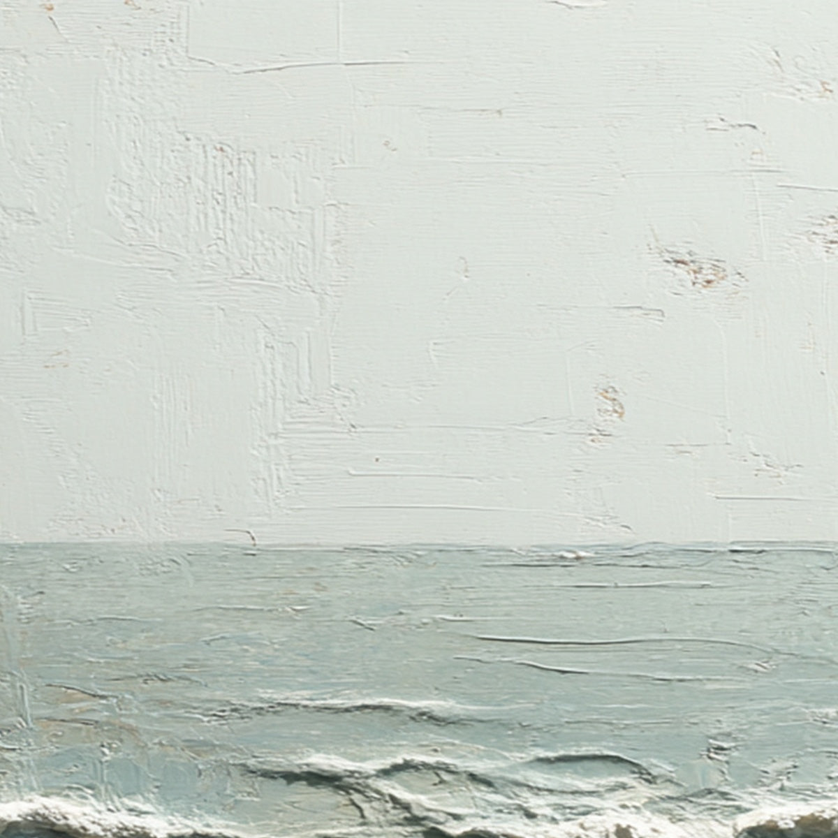 WHISPERING TIDE: Textured Minimalist Impasto Seascape Painting - Image 5