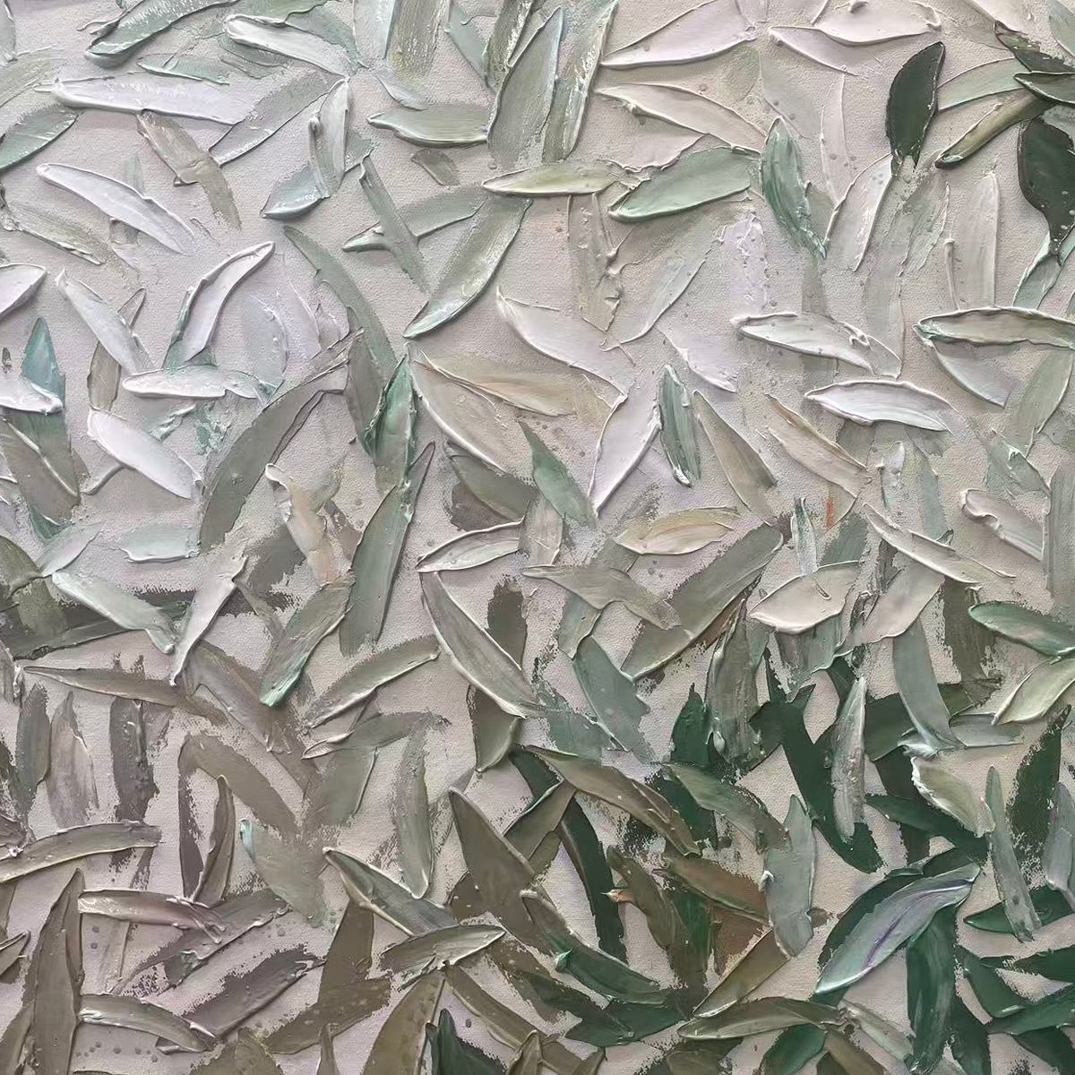 WHISPERING WINDS: Textured Abstract Landscape Oil Painting - Image 4