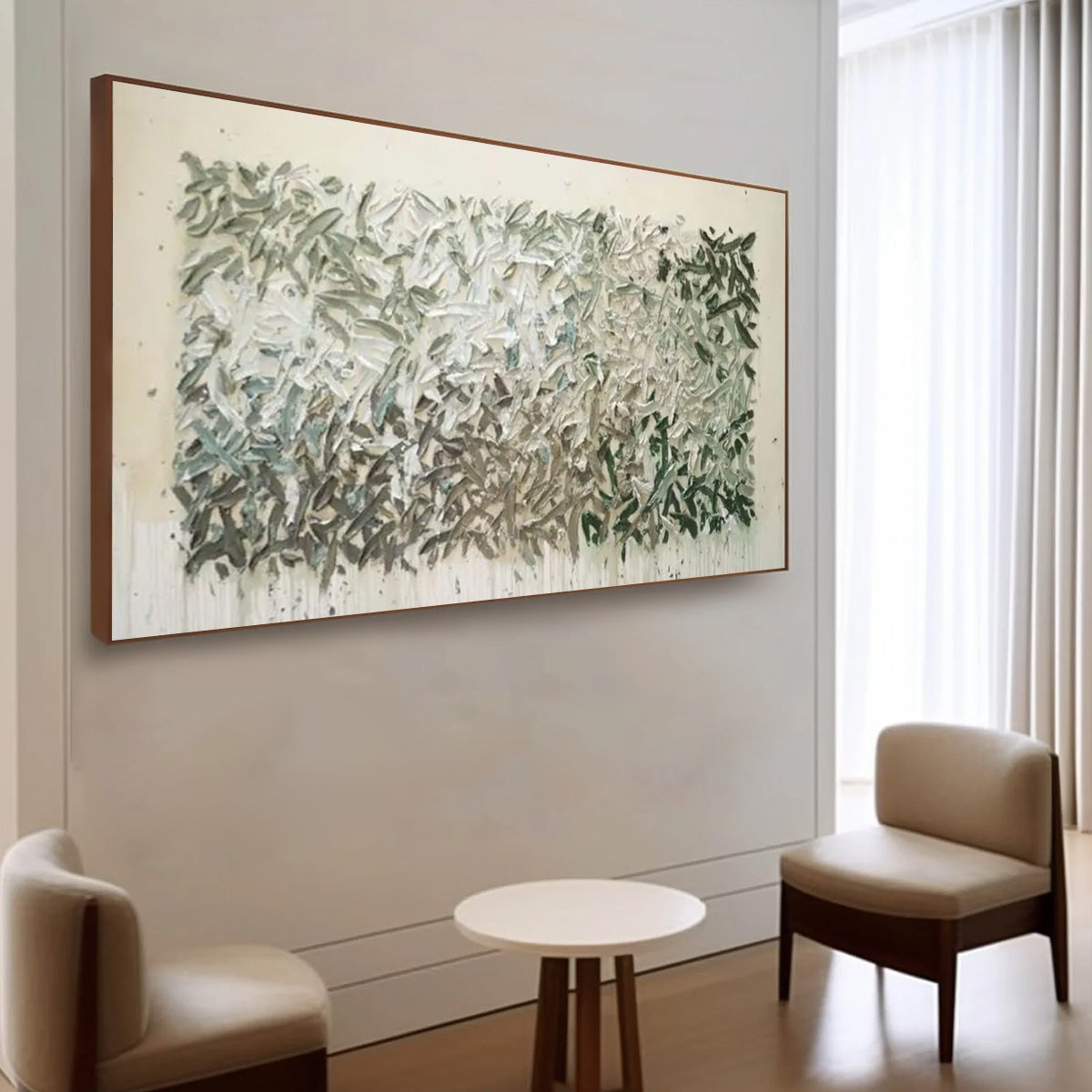WHISPERING WINDS: Textured Abstract Landscape Oil Painting - Image 8