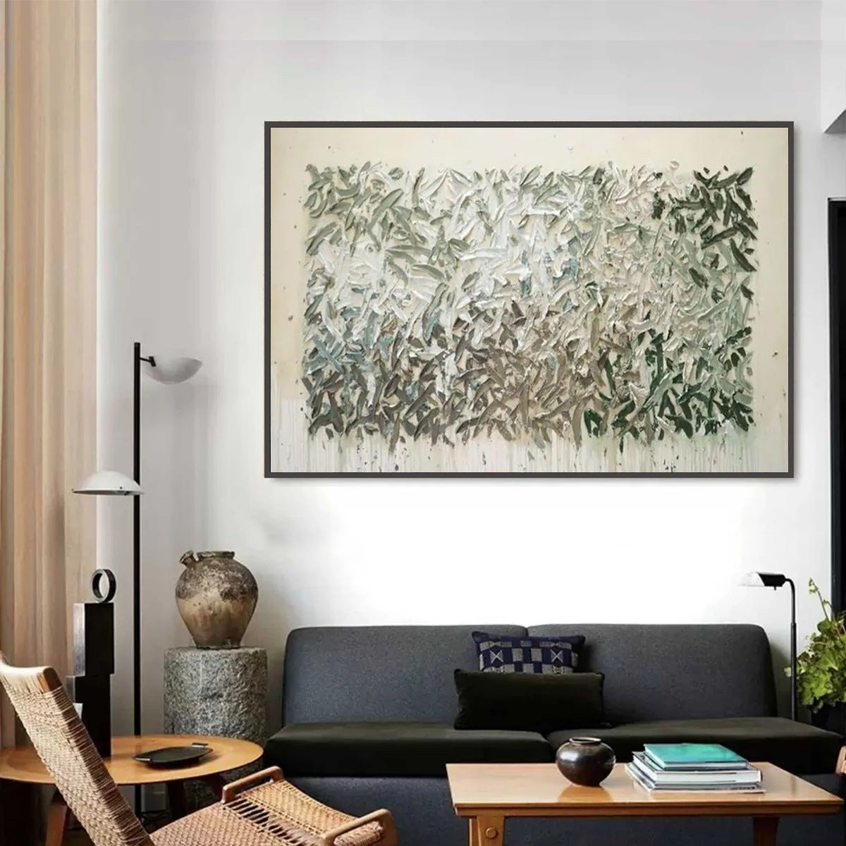 WHISPERING WINDS: Textured Abstract Landscape Oil Painting - Image 7
