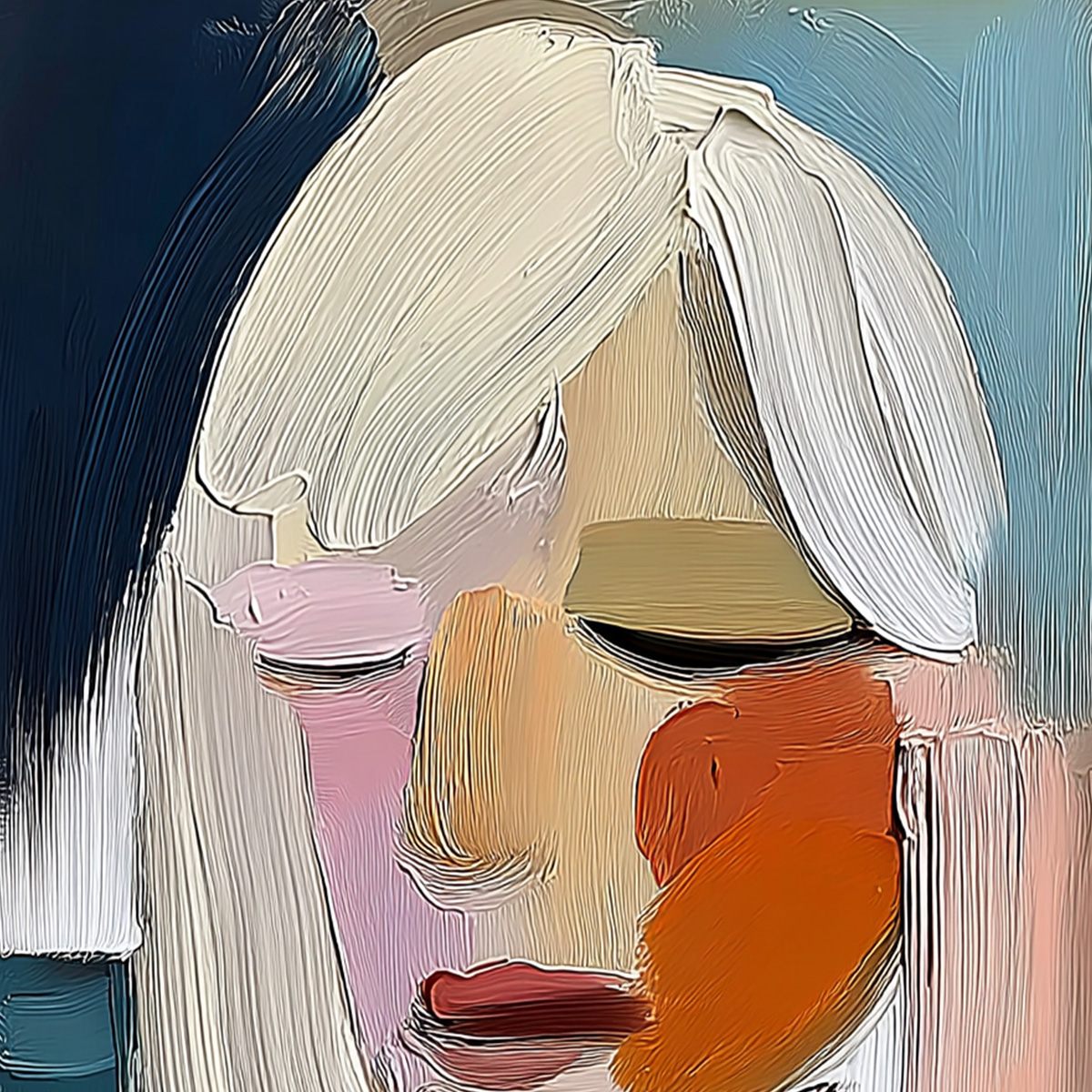 WHISPERS: Expressive Abstract Portrait Impasto Painting - Image 3