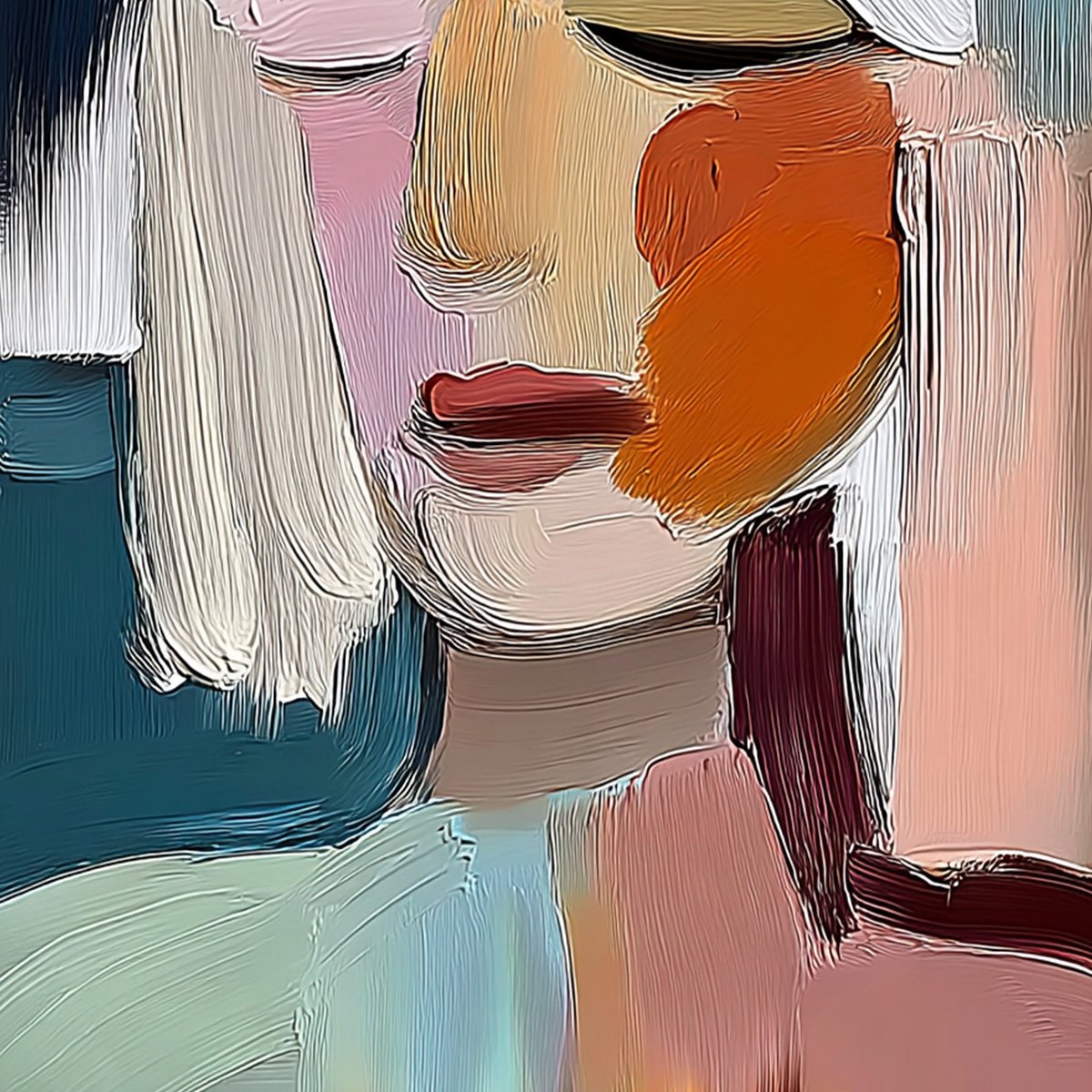 WHISPERS: Expressive Abstract Portrait Impasto Painting - Image 5