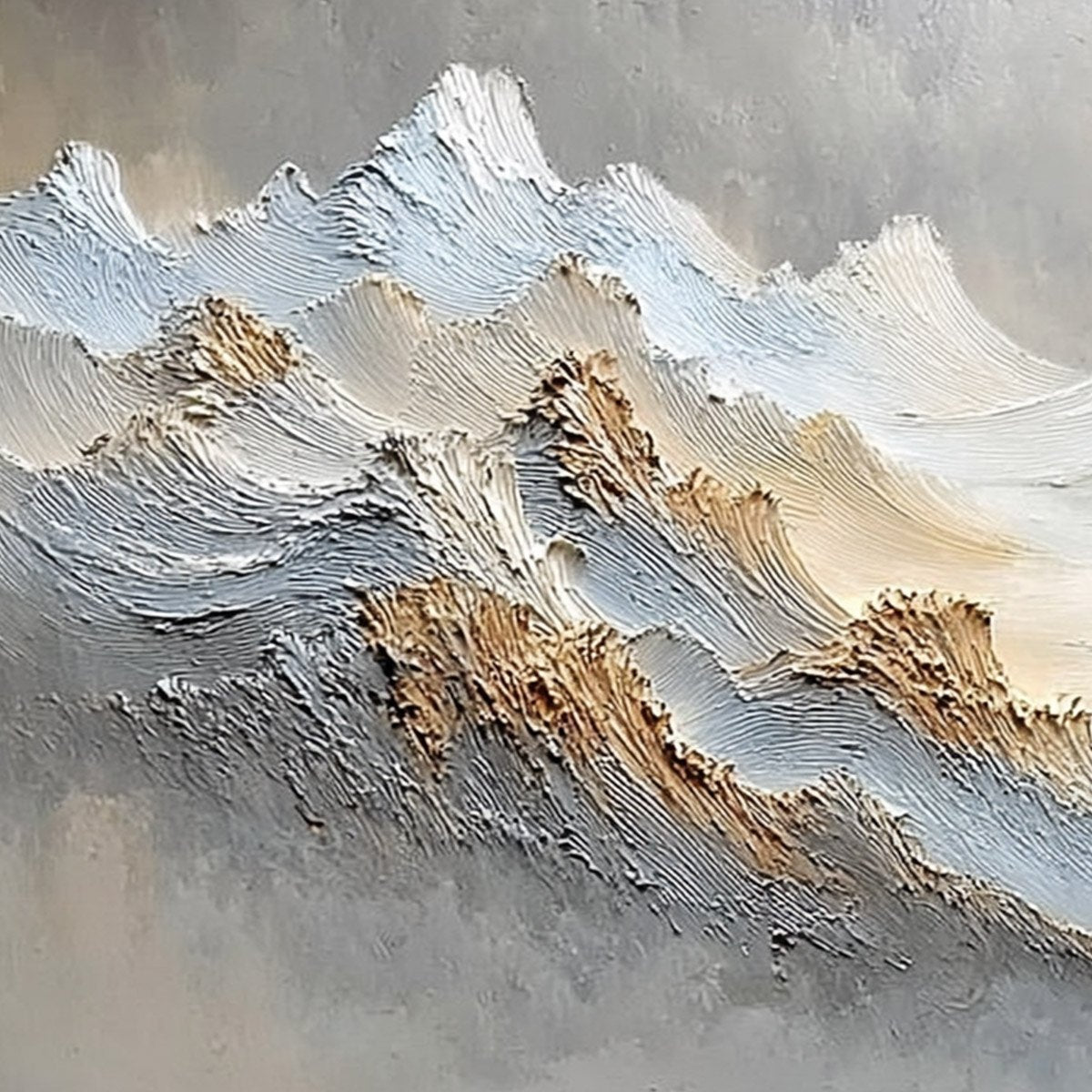 WHISPERS OF THE PEAK: Large Textured Wabi Sabi Abstract Mountain Painting - Image 3