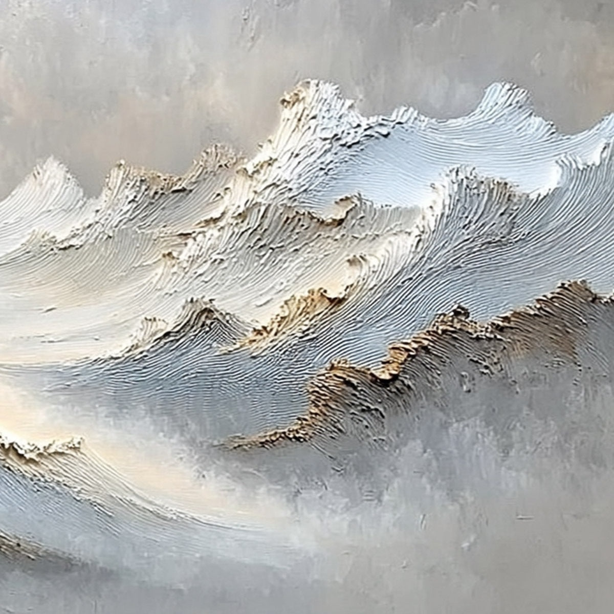 WHISPERS OF THE PEAK: Large Textured Wabi Sabi Abstract Mountain Painting - Image 5