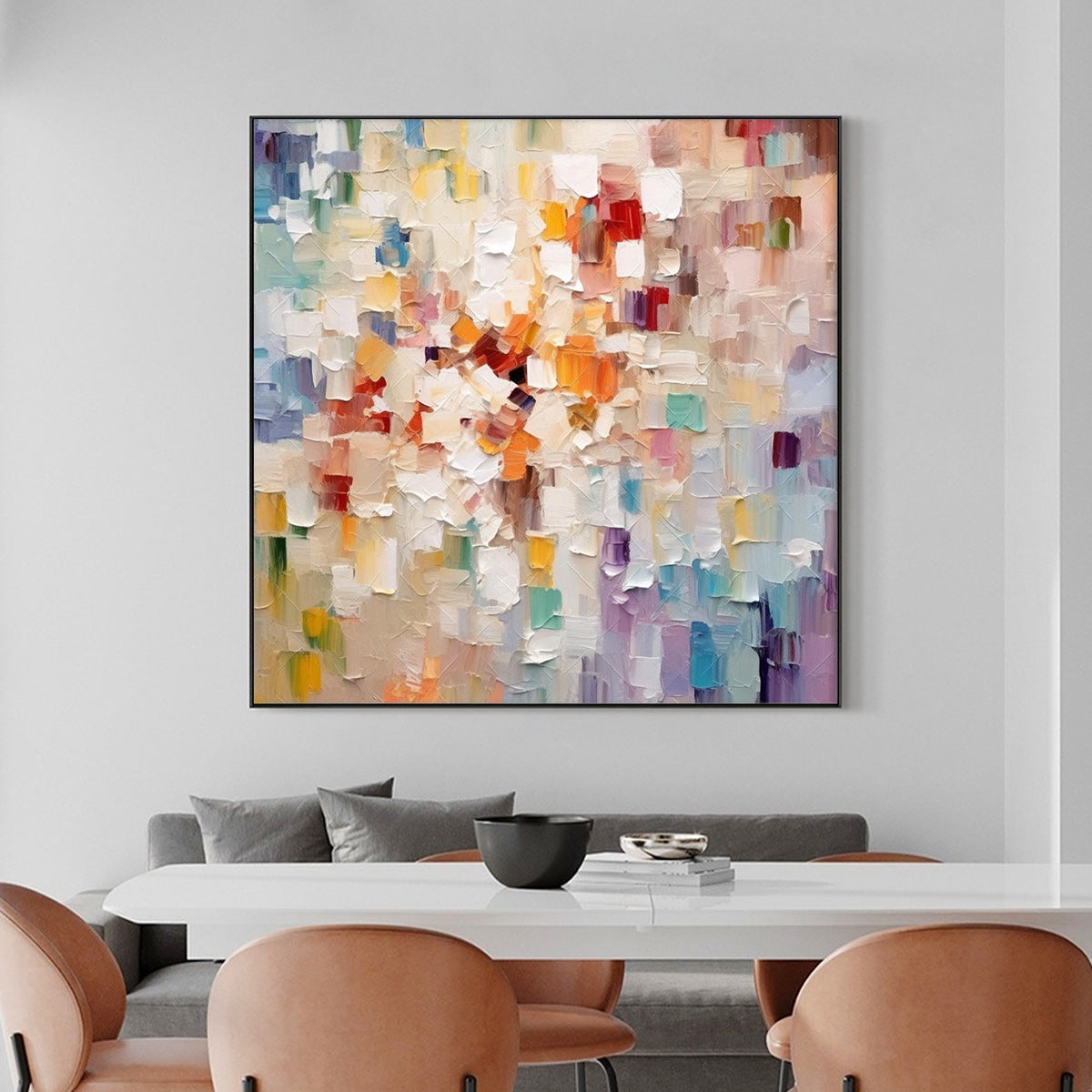 WHISPERS OF LIGHT: Textured Abstract Oil Painting - Image 7