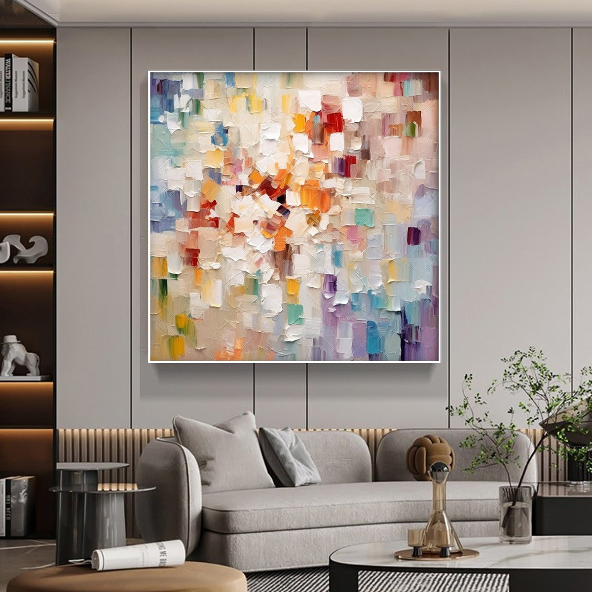 WHISPERS OF LIGHT: Textured Abstract Oil Painting - Image 8