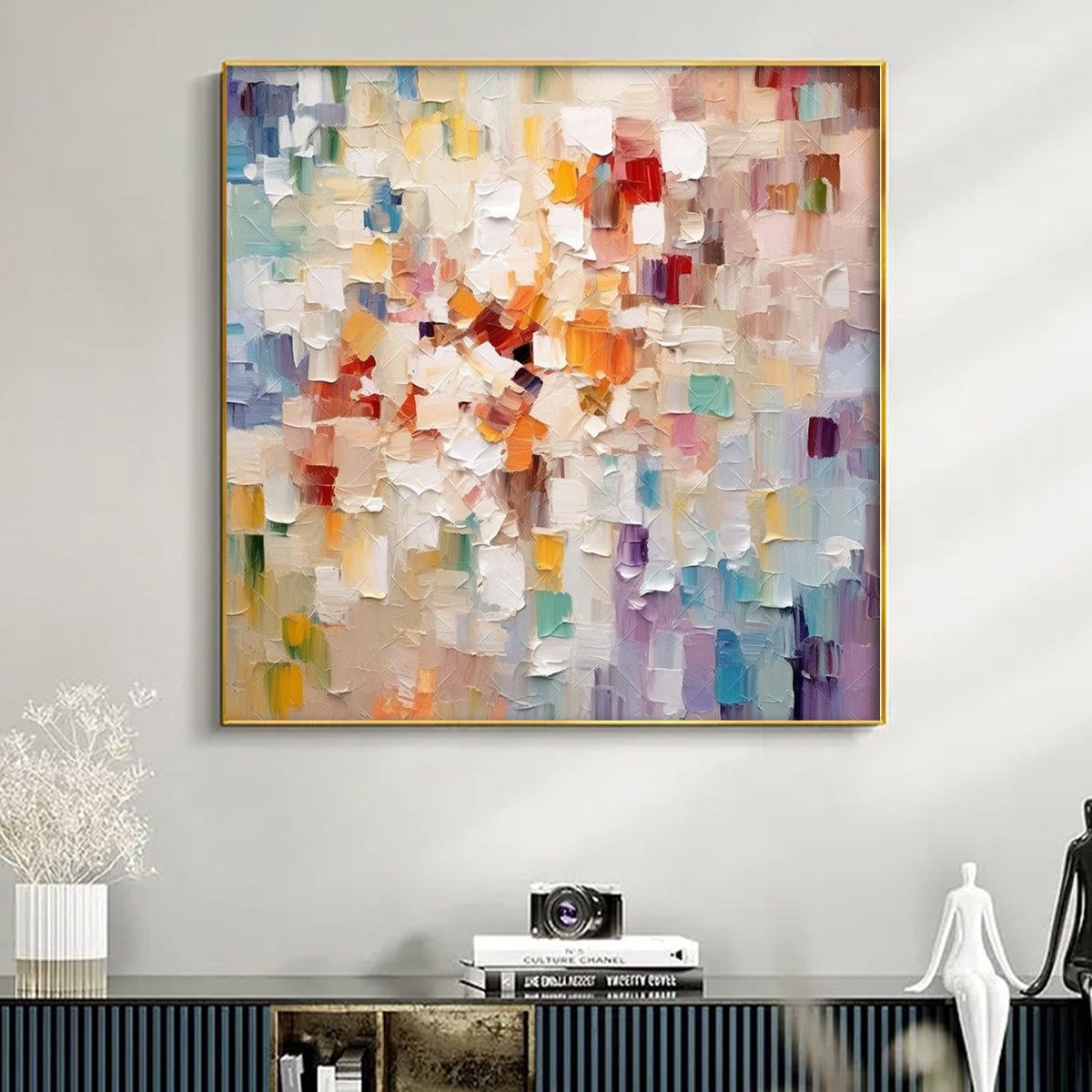 WHISPERS OF LIGHT: Textured Abstract Oil Painting - Image 2