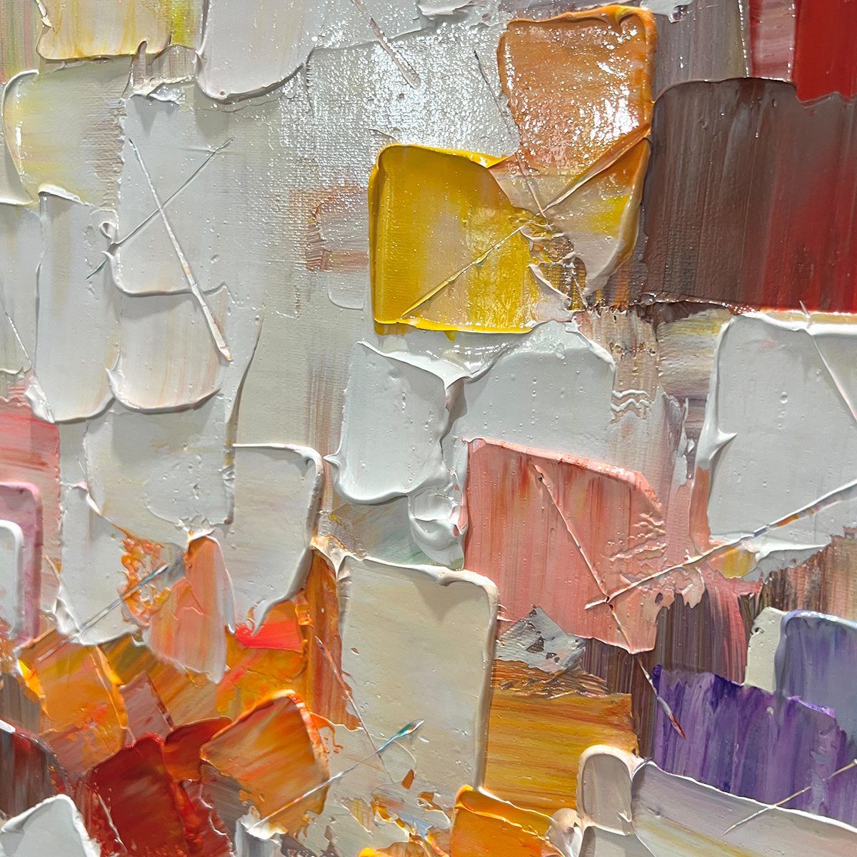 WHISPERS OF LIGHT: Textured Abstract Oil Painting - Image 3