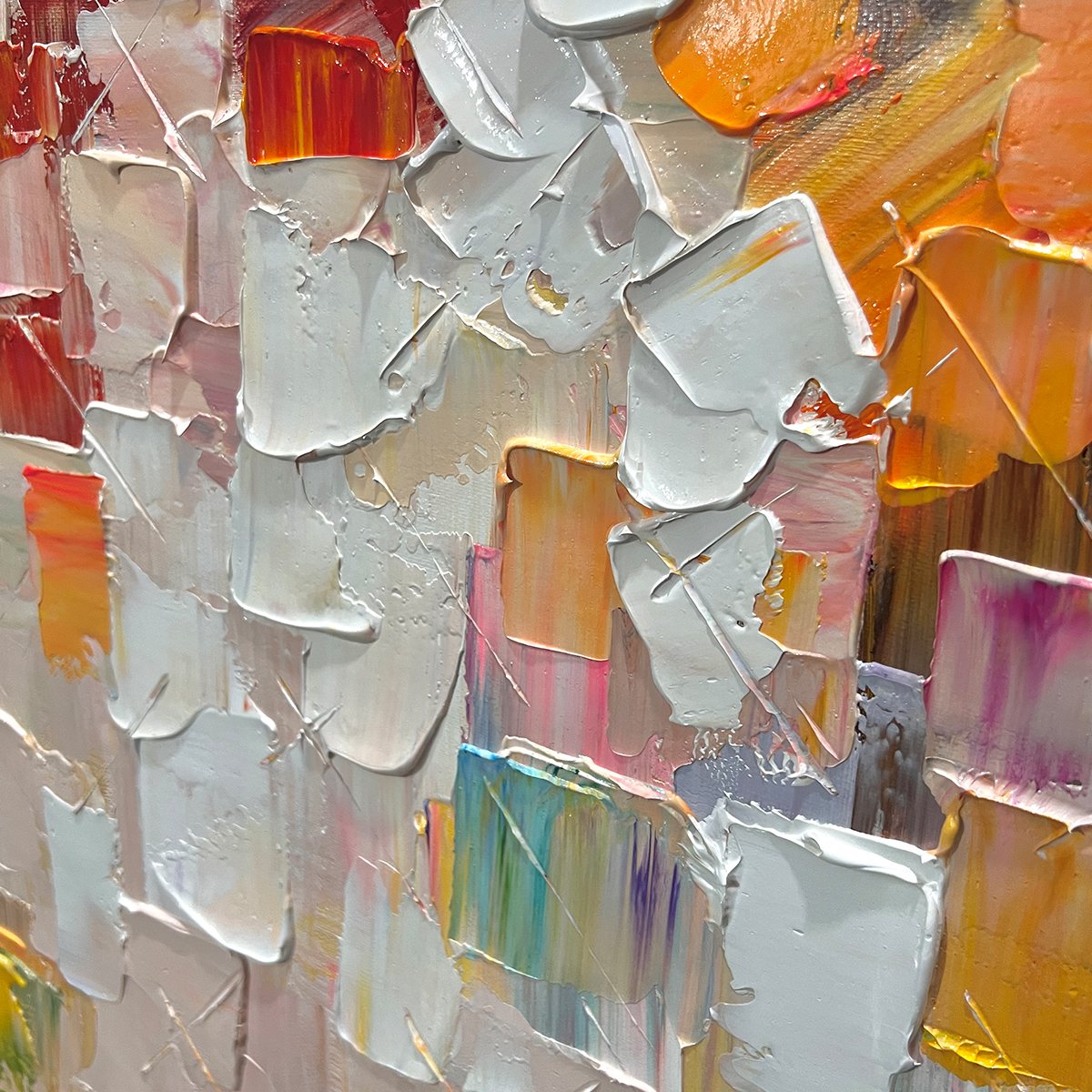 WHISPERS OF LIGHT: Textured Abstract Oil Painting - Image 6