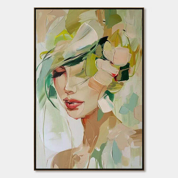 WHISPERS OF SPRING: Impressionistic Floral Portrait Oil Painting