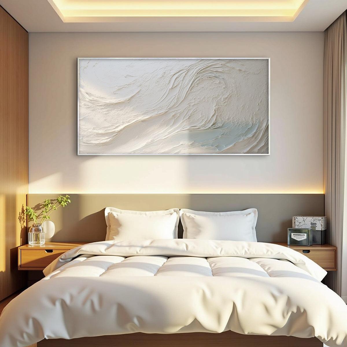WHISPERS OF WHITE: Textured Minimalist Oil Painting - Image 8