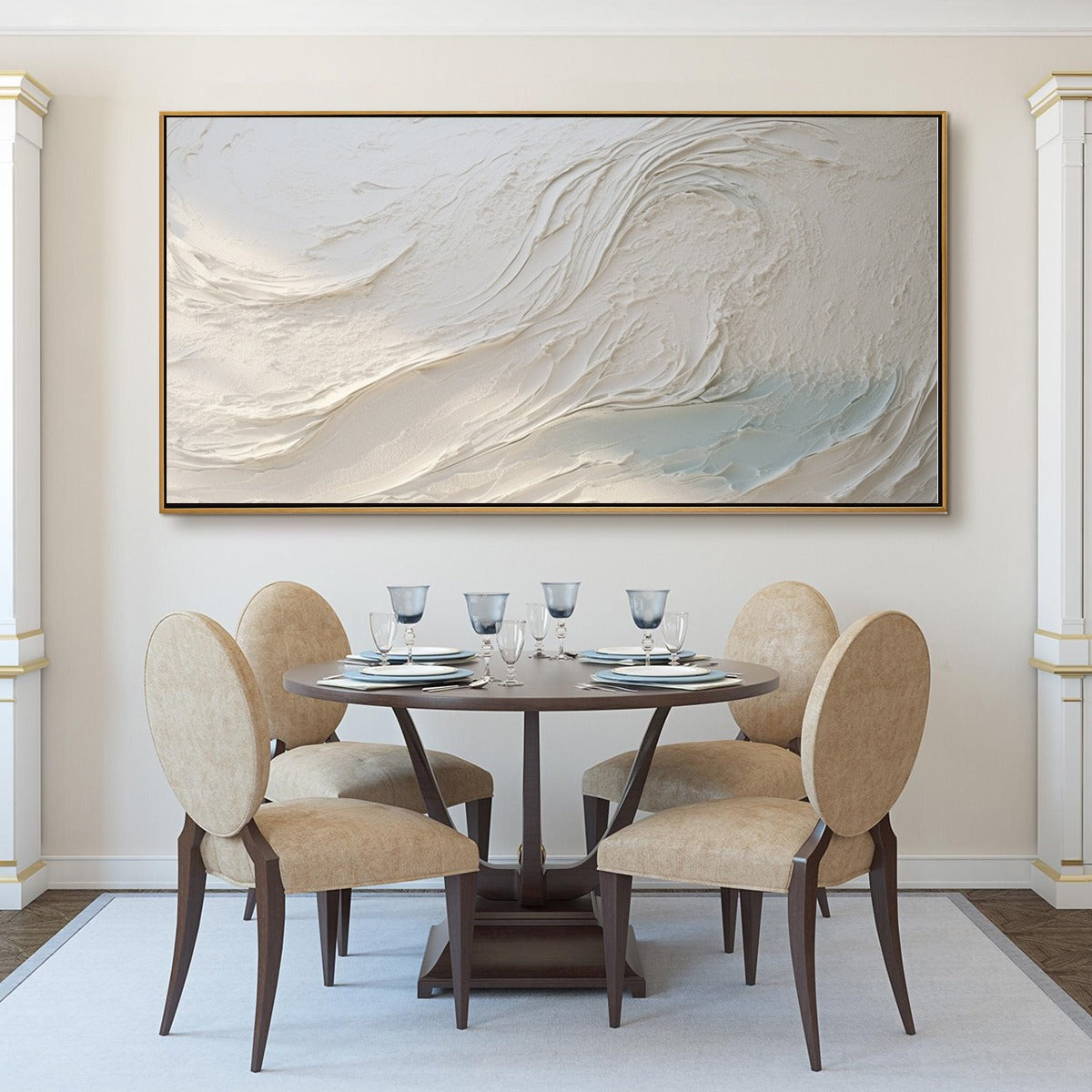 WHISPERS OF WHITE: Textured Minimalist Oil Painting - Image 2