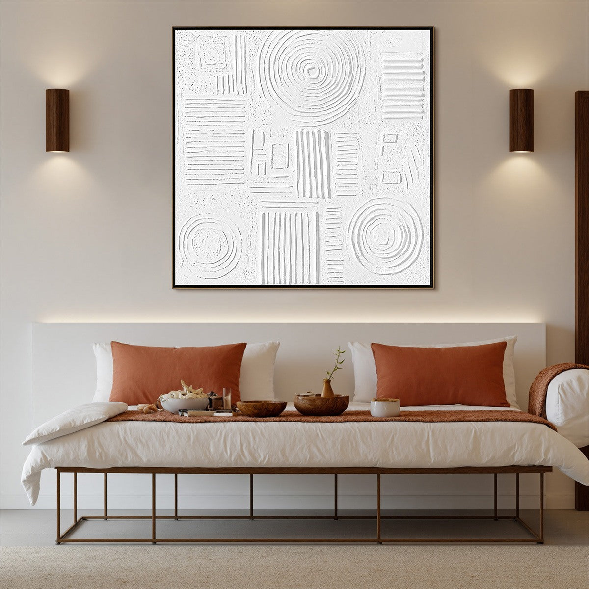 WHITE TEXTURE Minimalist Textured Abstract Oil Painting - Image 7