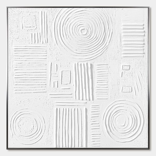 WHITE TEXTURE Minimalist Textured Abstract Oil Painting