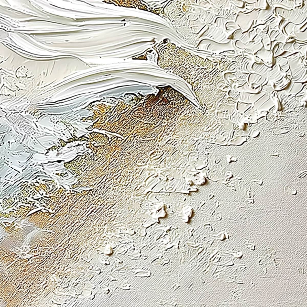 WHITEWATER WHISPER: Textured Wabi Sabi Abstract Seascape Painting - Image 3