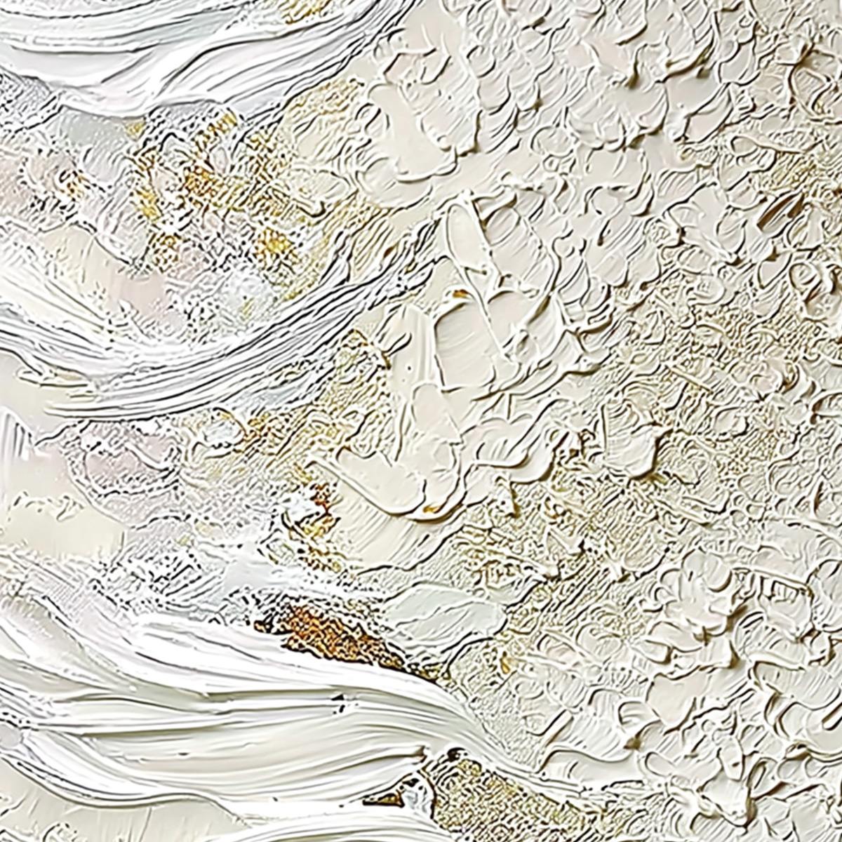 WHITEWATER WHISPER: Textured Wabi Sabi Abstract Seascape Painting - Image 5