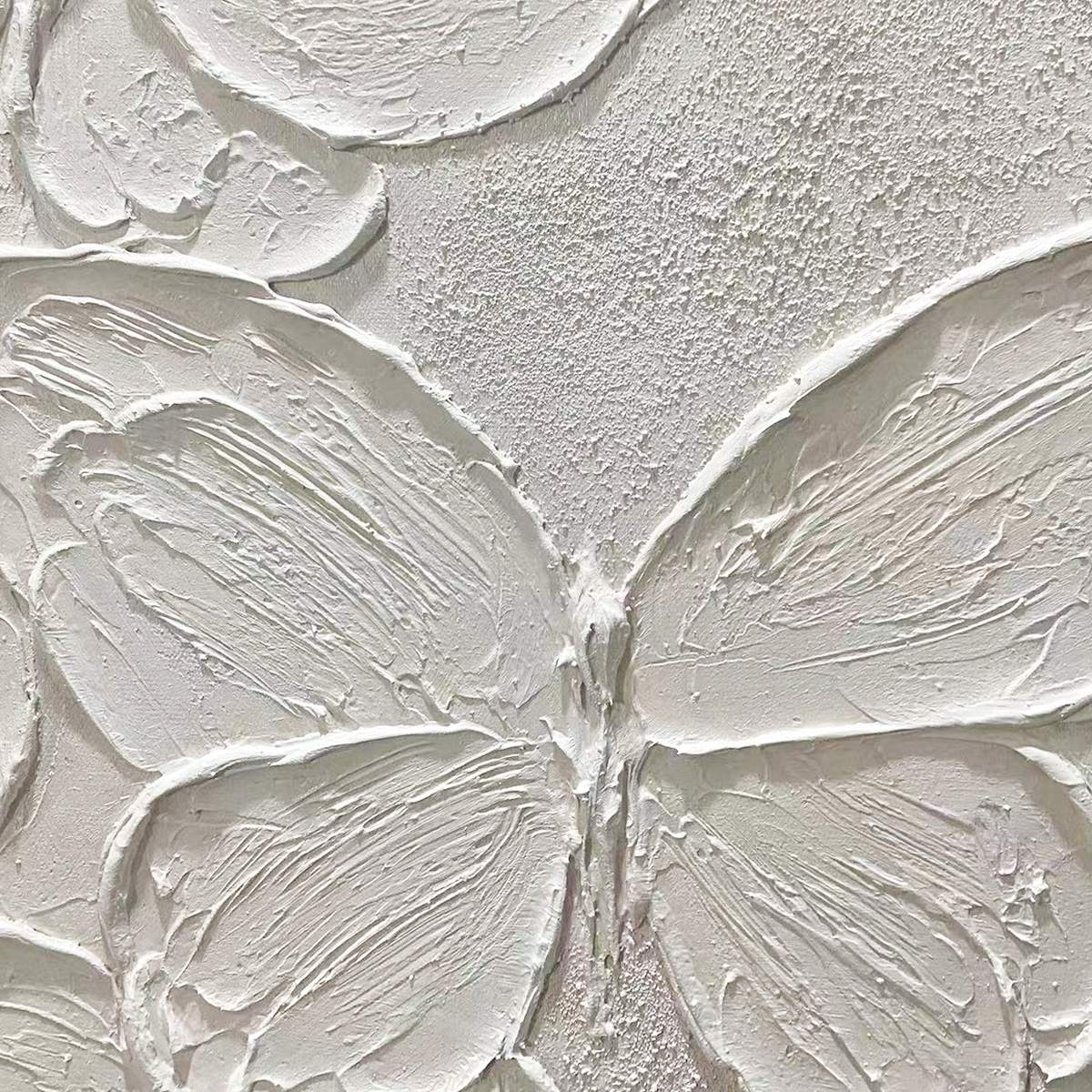 WHITE BUTTERFLIES: 3D Butterfly Impasto Painting, Vertical Wall Art - Image 3