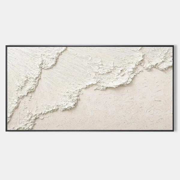 WHITE CREST: Textured White Abstract Seascape Impasto Painting