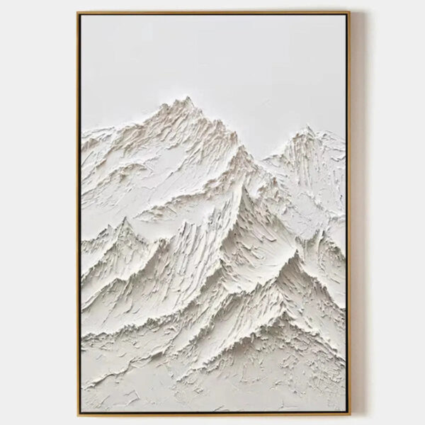 WHITE MOUNTAIN: Textured Mountain Painting