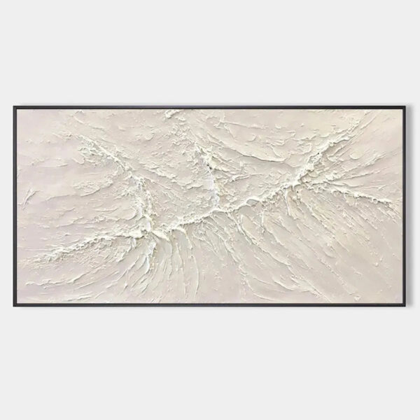 WHITE SANDS: Textured Minimalist Abstract Painting in White