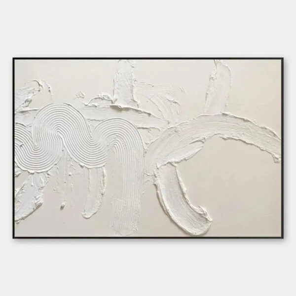 WHITE TEXTURED ABSTRACT: Textured Abstract Painting in White