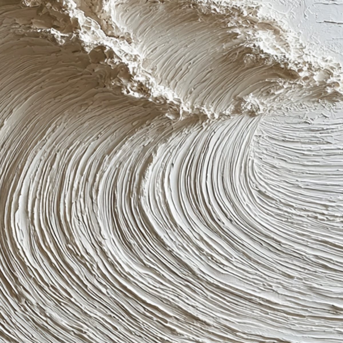 WHITE WAVE: Textured Minimalist 3D Oil Painting - Image 8