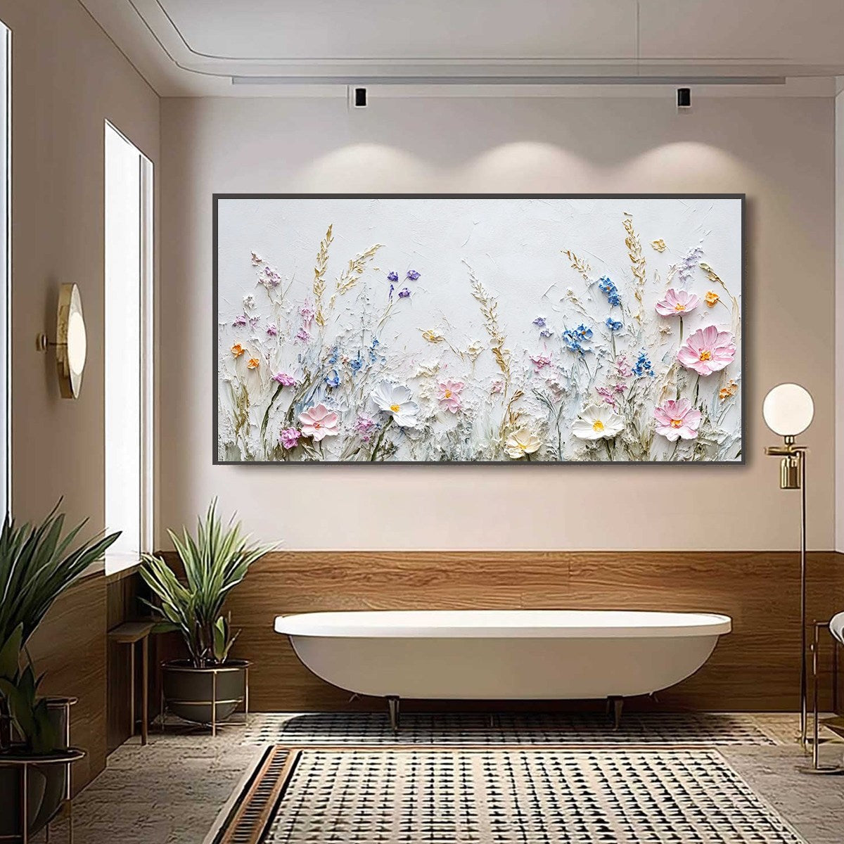 WILDFLOWER SERENADE: Textured Pastel Floral Meadow Painting - Image 4