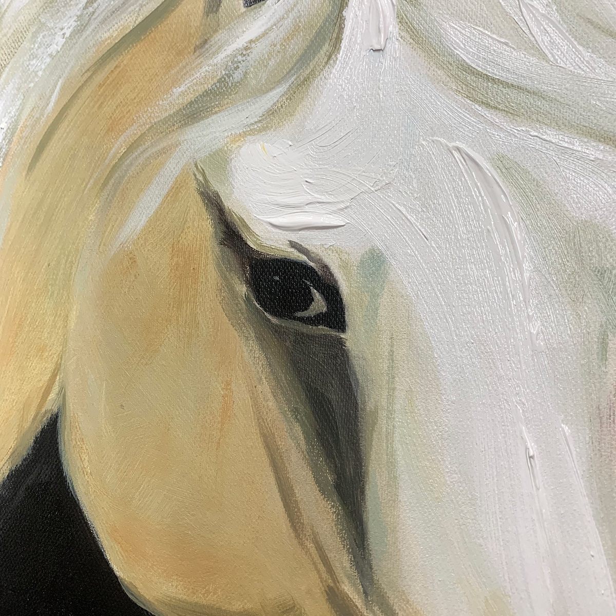 WINDWHISPER: Textured Horse Portrait Oil Painting - Image 3