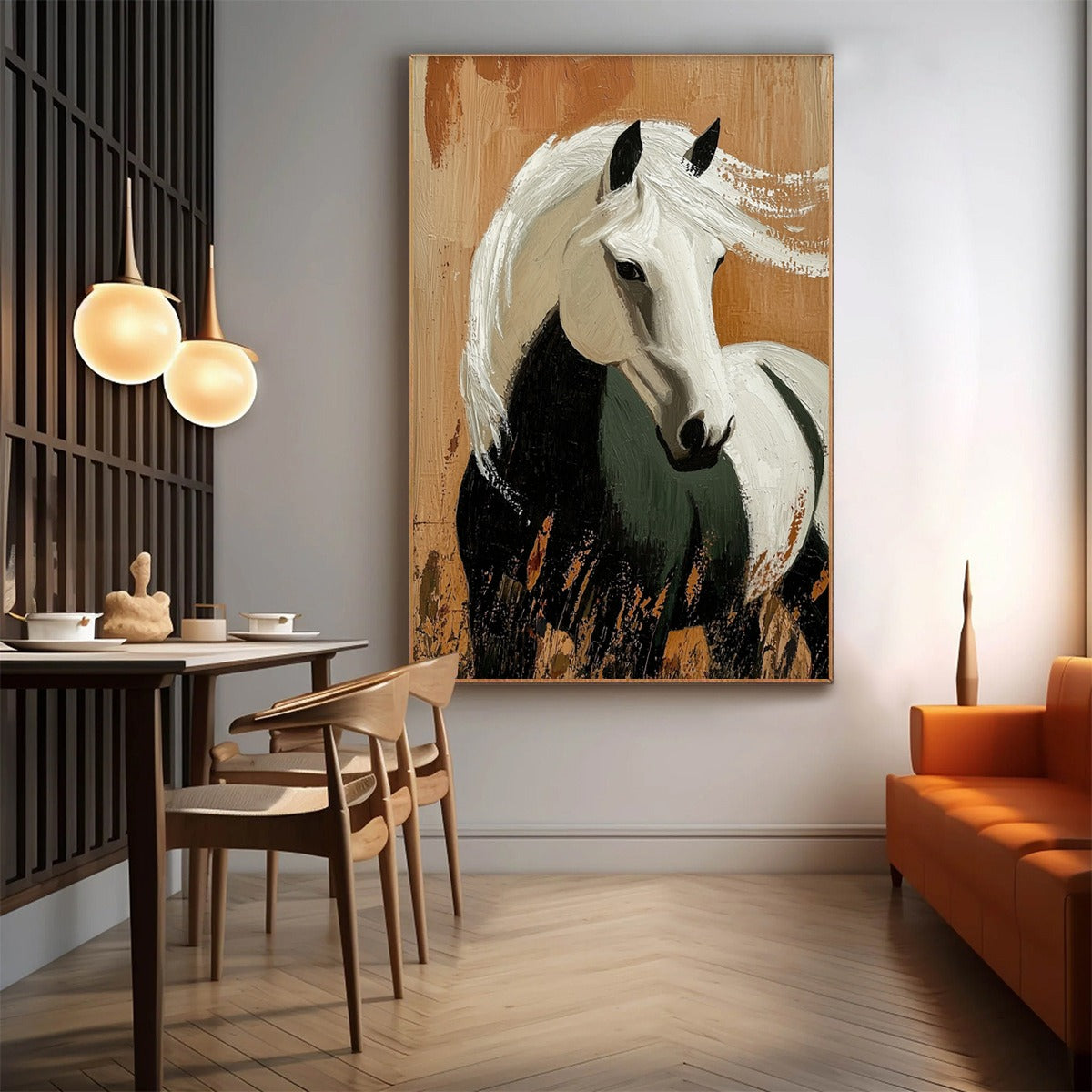 WINDWHISPER: Textured Horse Portrait Oil Painting - Image 7