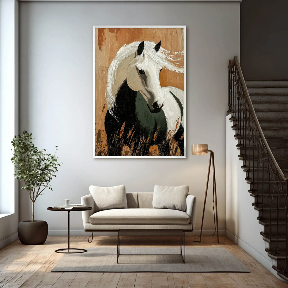 WINDWHISPER: Textured Horse Portrait Oil Painting - Image 8