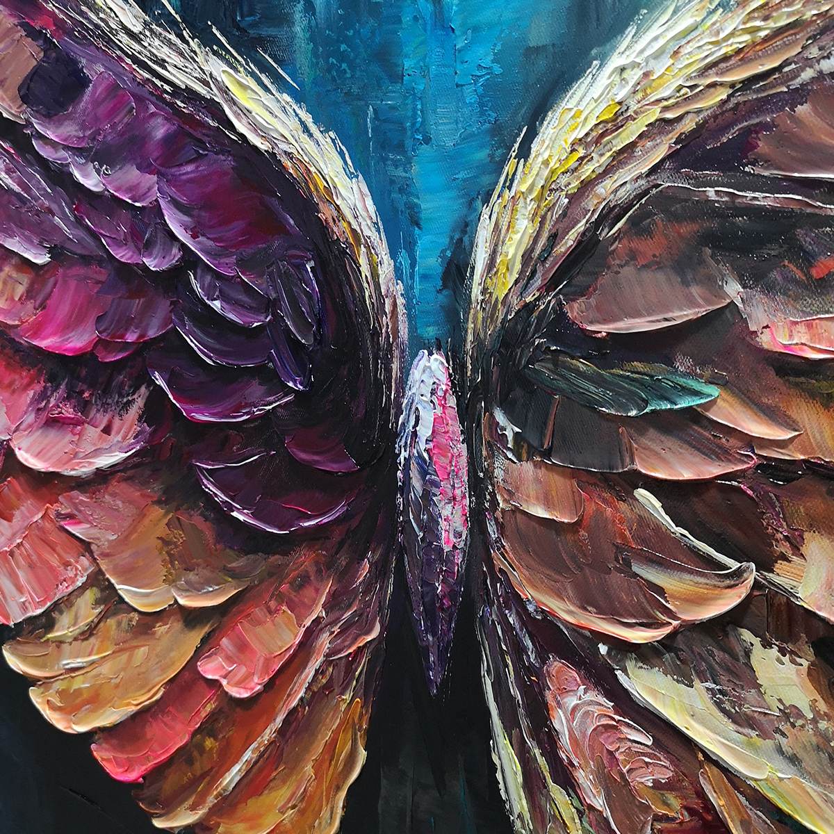 WINGS OF ASCENSION: Textured Abstract Oil Painting - Image 3